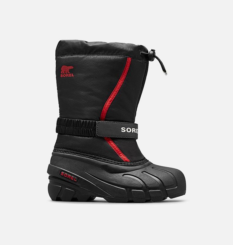 Sorel Barn Vinterkängor Svarta/Röda - Youth Flurry™ - XZW-364582